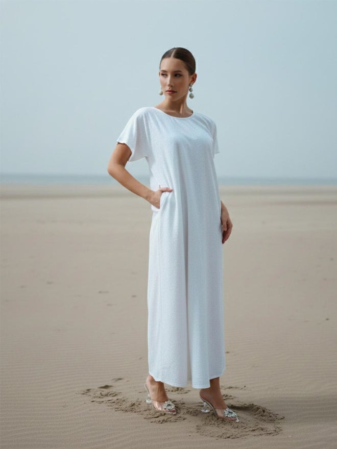 ISHIN 3-Piece Embroidered Abaya, Maxi Dress and Hijab Set - Image 5